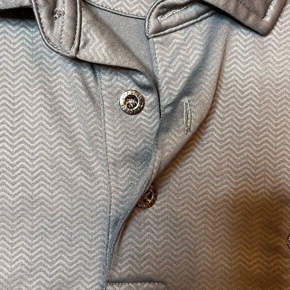 WHISTLING STRAITS Polo Shirt Mens Medium Performance Golf S/S Gray Pattern - Picture 8 of 15